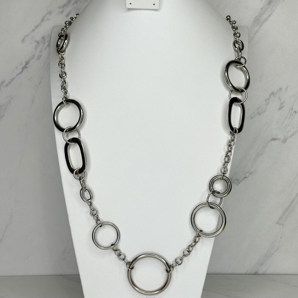 Chico's Chunky Mixed Circle Oval Link Necklace ✨